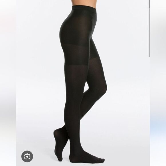 Lot of 2 Spanx Tights One Reversible black and brown And One Metallic shimmer A - Picture 9 of 10